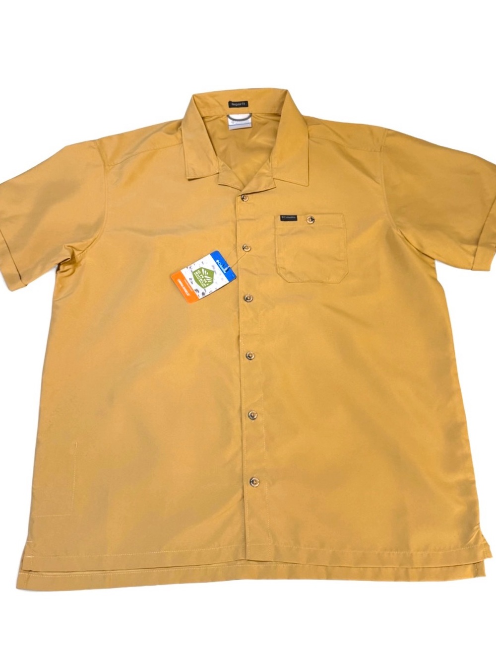 Columbia Men's Short-Sleeve Button-Down Shirt in Mustard